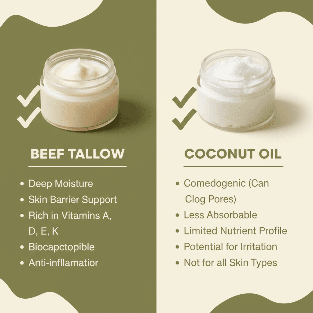 Beef Tallow vs Coconut Oil: Which is Better for Your Skin?
